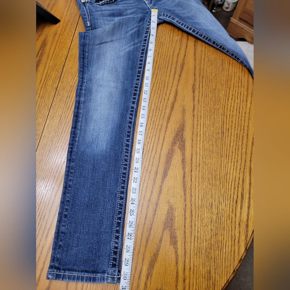 Miss Me Low Rise Crystal Embellished Skinny Jeans Size 28 Dark Wash JE5351S5R - Picture 12 of 12